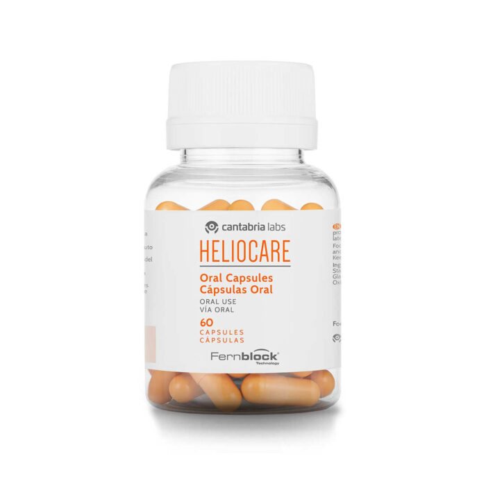 HELIOCARE Oral Capsules - 60 - Capsule vial transparent glass with capsules inside